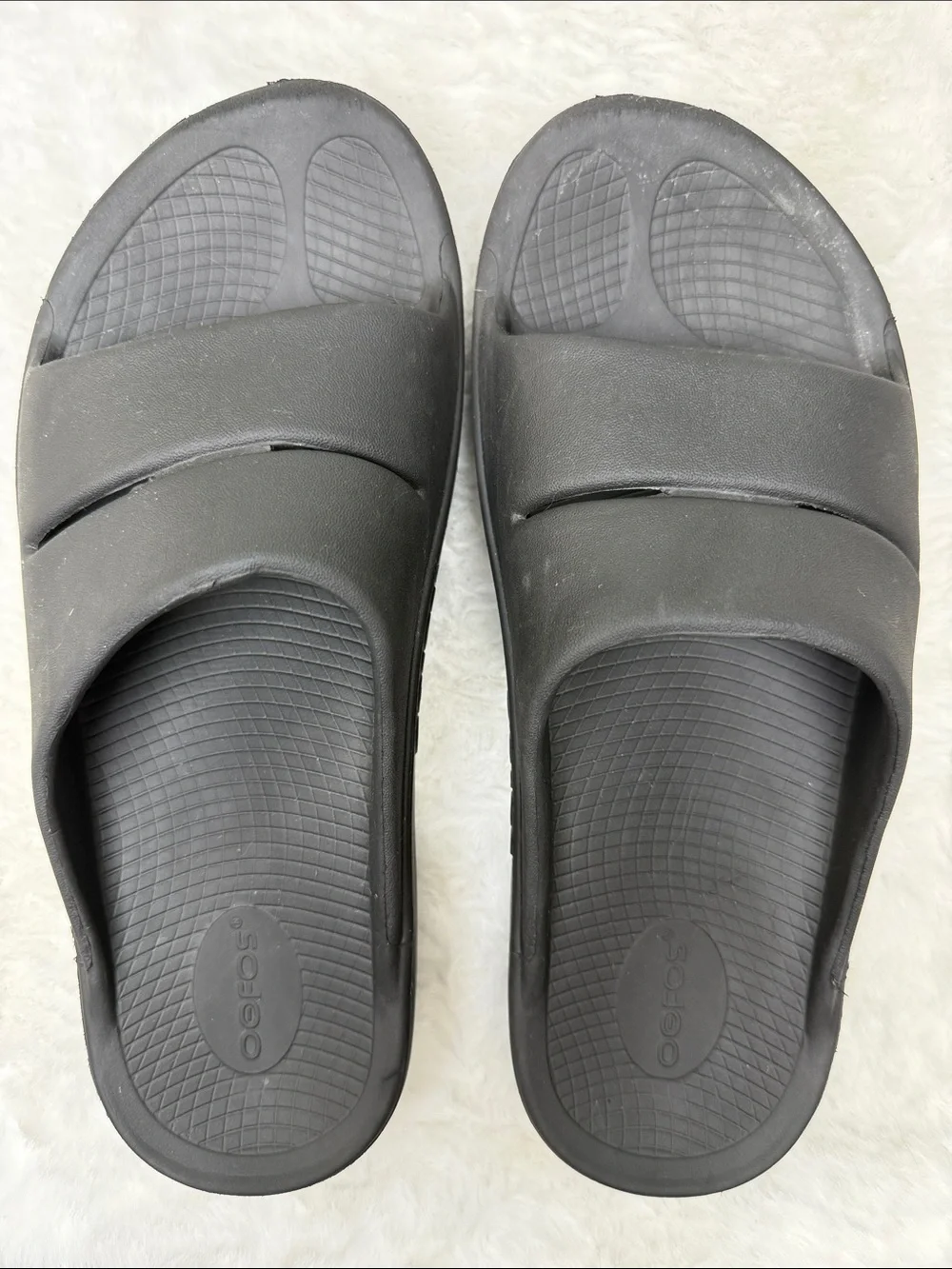 OOFOS OOahh Recovery Slide Sandals Black Men 10 EU43 Comfort Slip On Athleisure